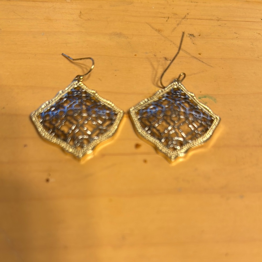 Kendra Scott Gold and Silver Filigree Earrings